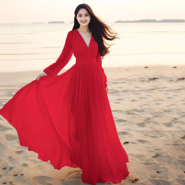 Beach Vacation Flowy Long Maxi Dress - Image 2