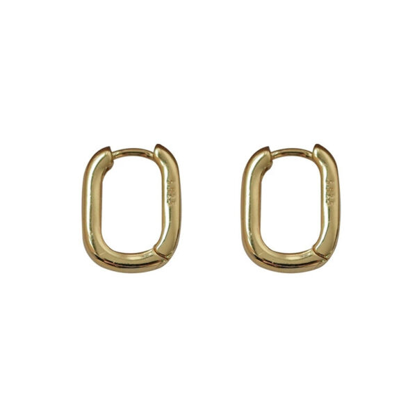 1 Pair New Arrival French Vintage Metal Hoop Earrings, Minimalist Niche Design Circle Star Ins Style High-End Fashion Stud Earrings For Women - Image 6