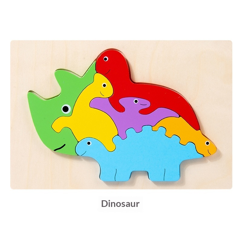 Wooden Dinosaur Animal Shape-Matching Grasping Board For Early Childhood Learning - Image 6
