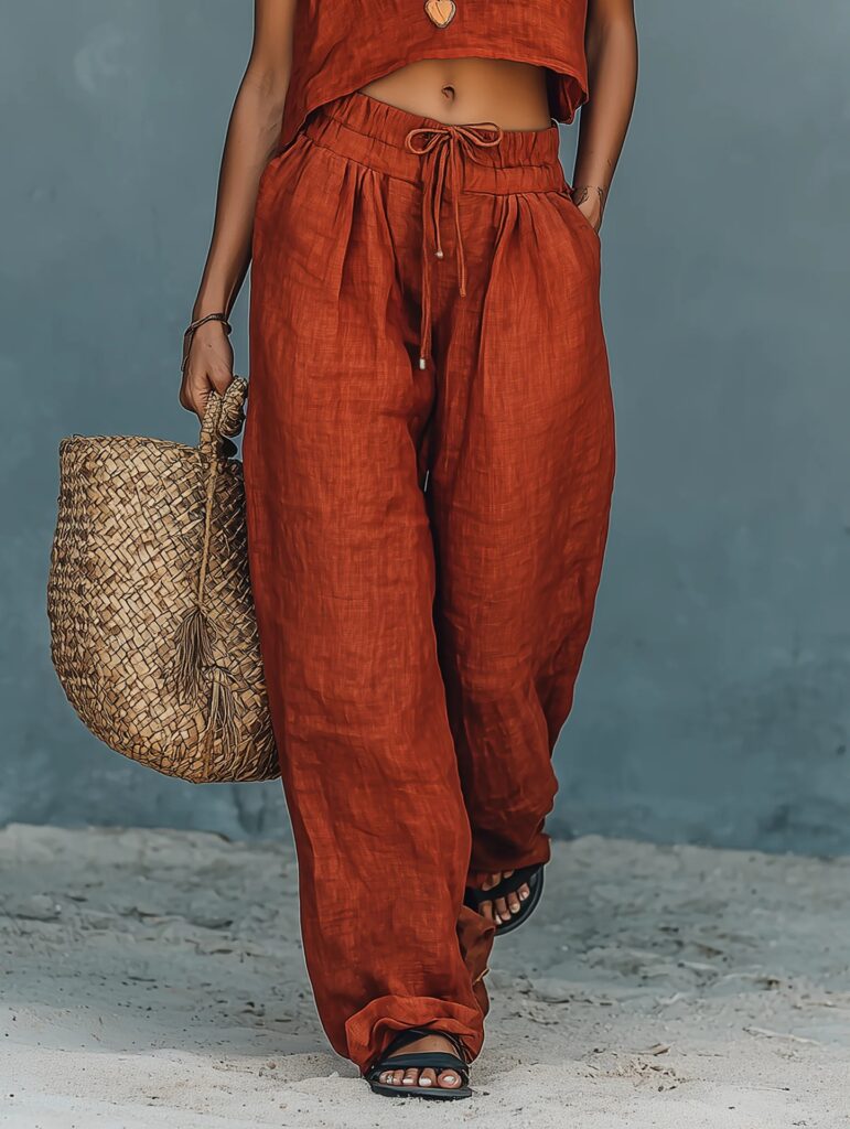 Women's Sleeveless Tank Top And Wide-Leg Pants Set