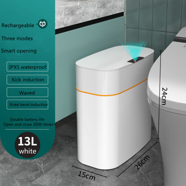 Smart Trash Can With Lid For Bedroom And Living Room Kitchen Storage Box Trash Can Induction Small Car Box Automatic Smart Dustbin Smart Trash Bin - Image 36