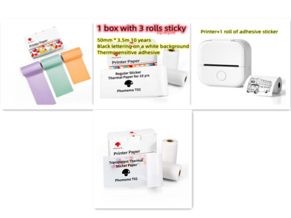 Portable Mini Thermal Label Printer Home Photo Printer Student Wrong Question Printer Bluetooth-compatible Mini Label Printer Price Tag - Image 55