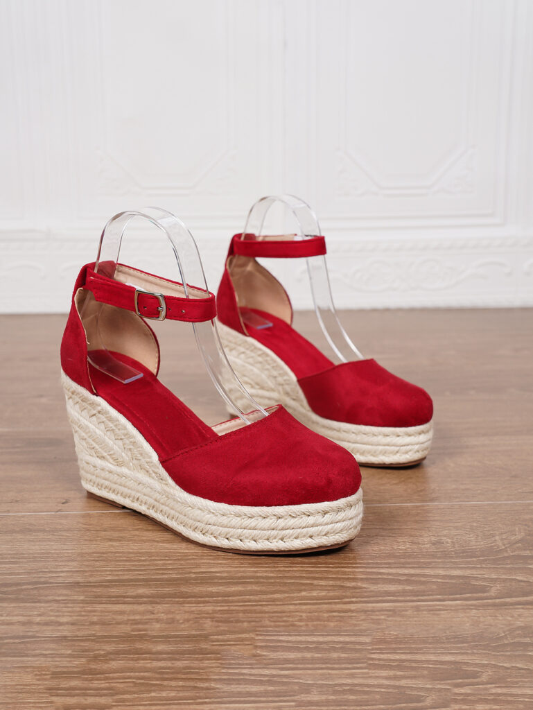 Platform Espadrille Sandals With Ankle Strap