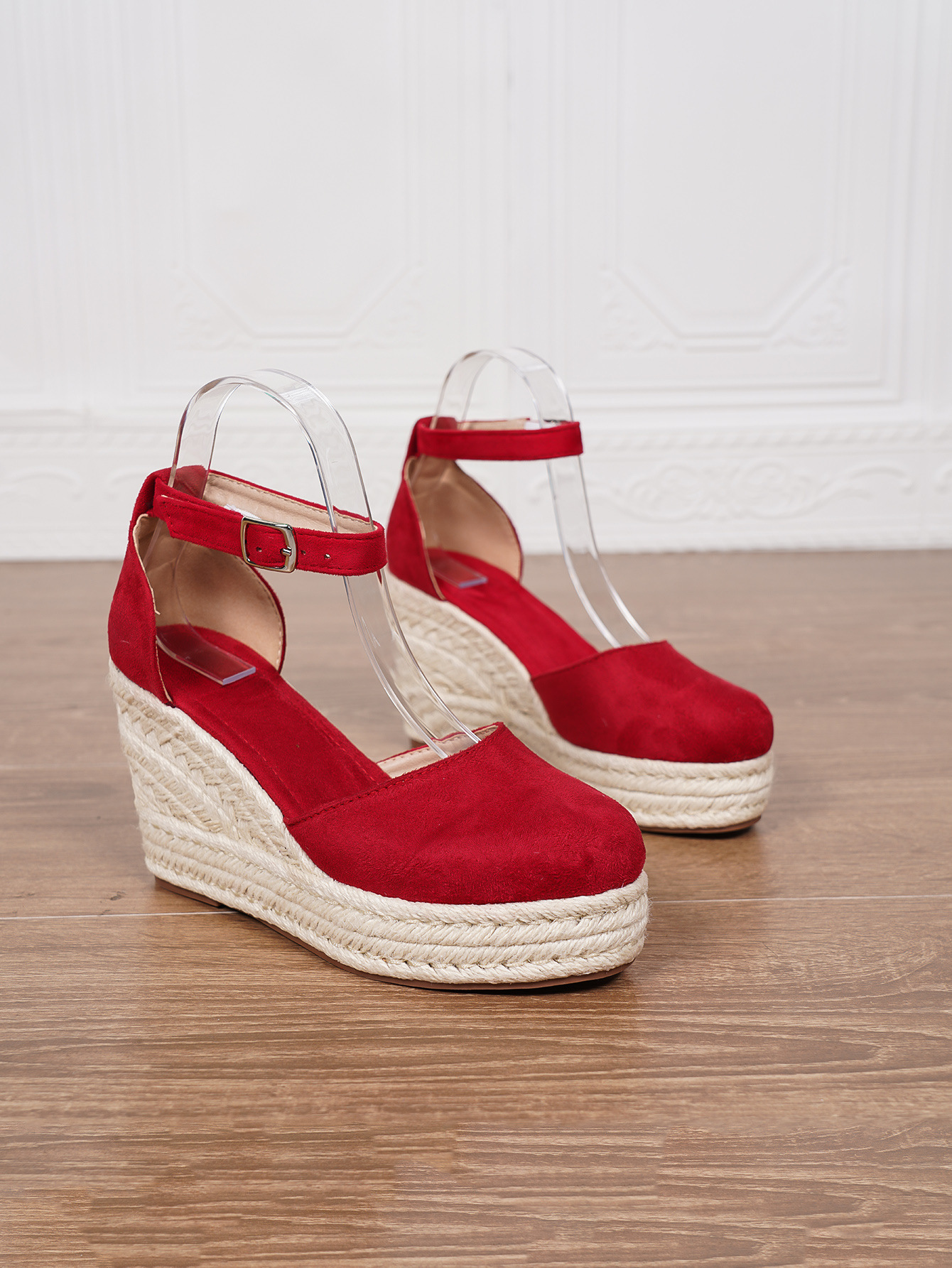 Platform Espadrille Sandals With Ankle Strap - Image 46
