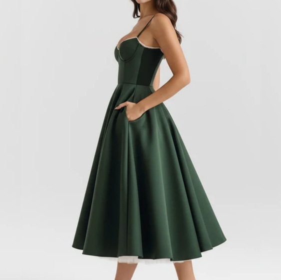 Women's Casual Lace-Patchwork Fishtail Dress - Image 6