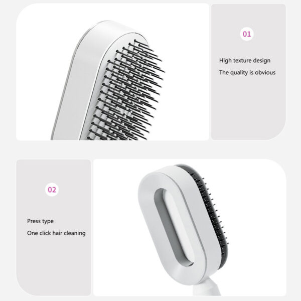 Self Cleaning Hair Brush For Women One-key Cleaning Hair Loss Airbag Massage Scalp Comb Anti-Static Hairbrush - Image 12