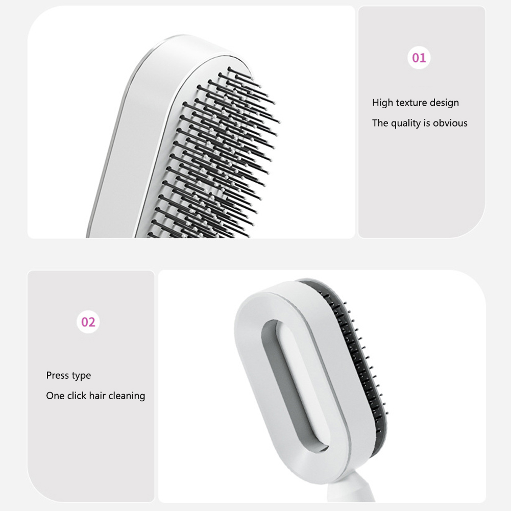 Self Cleaning Hair Brush For Women One-key Cleaning Hair Loss Airbag Massage Scalp Comb Anti-Static Hairbrush - Image 12