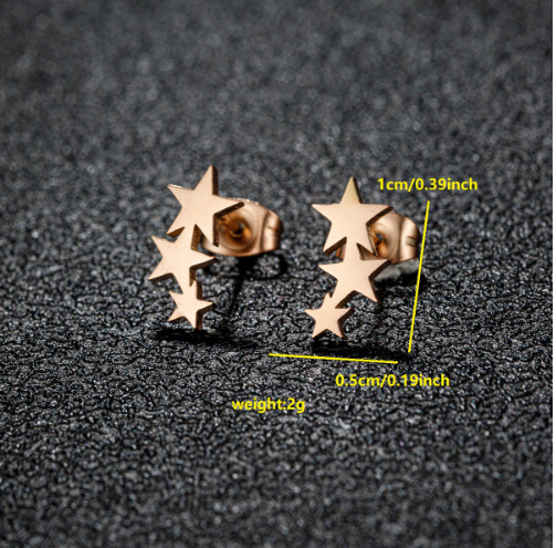 Fashionable Geometric Minimalist Star Earrings - Image 6