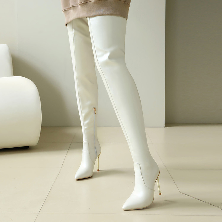 Sexy Slimming Pointed-toe Over-the-knee Boots With Stiletto Heels