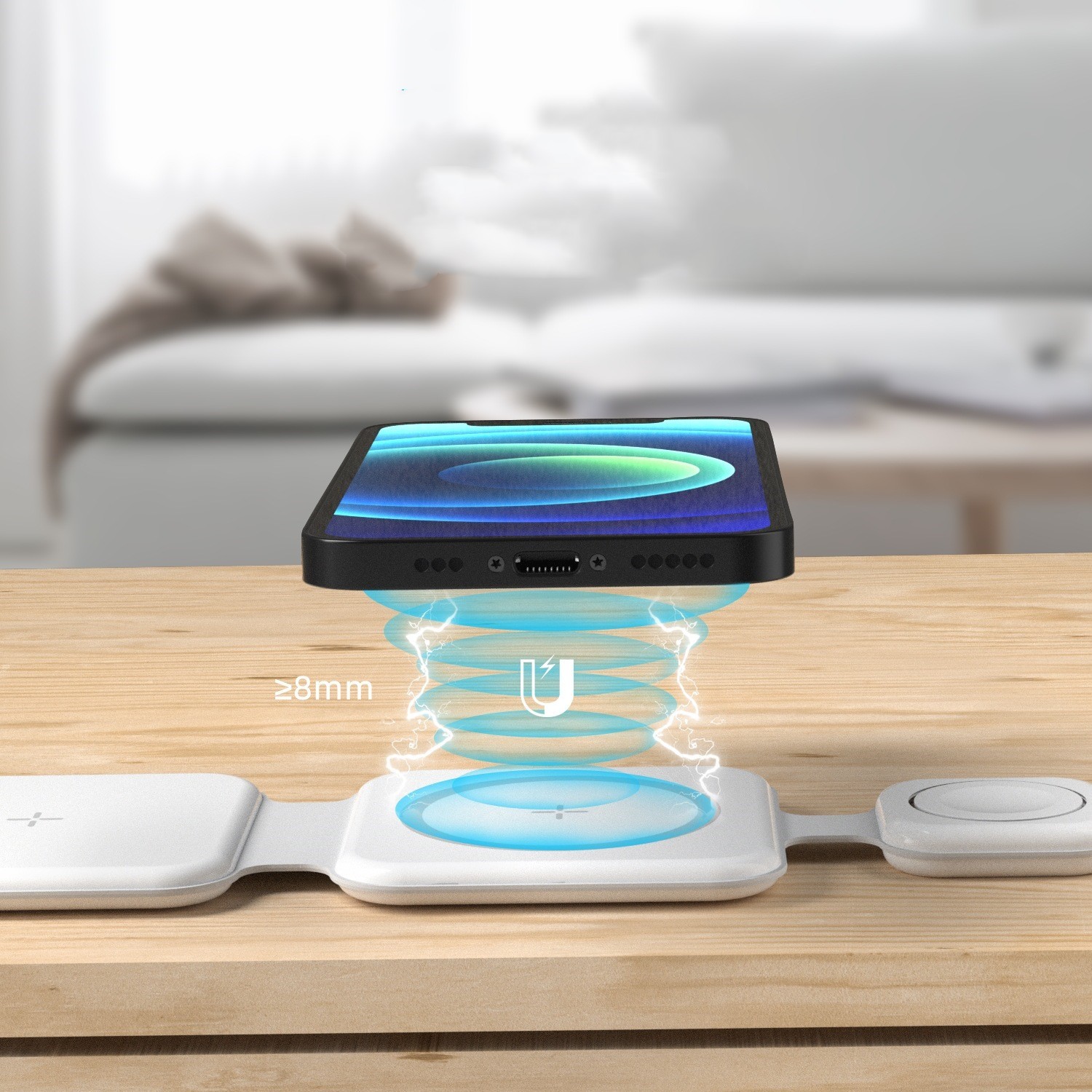3 In 1 Magnetic Foldable Wireless Charger Charging Station Multi-device Folding Cell Phone Wireless Charger Gadgets - Image 4