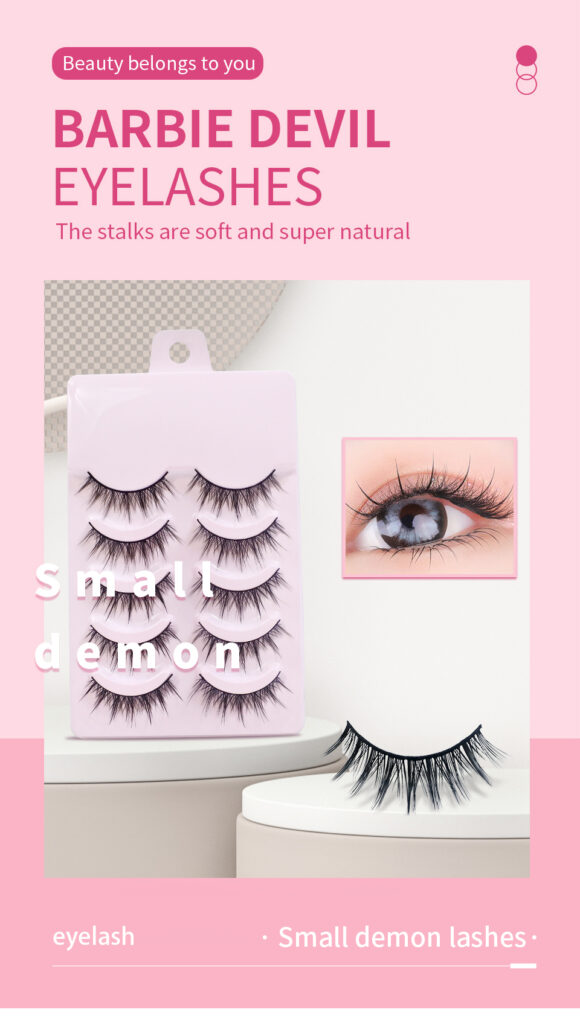 5 Pairs Manga Lashes New Arrival Anime Cosplay Natural Wispy  Korean Makeup Artificial False Eyelashes