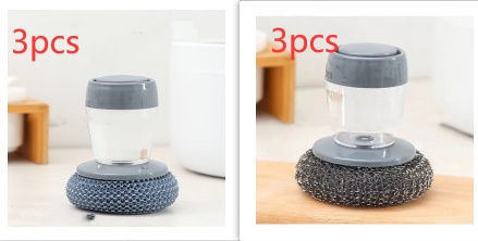 Kitchen Soap Dispensing Palm Brush Cleaner Push-type Brush Kitchen Detergent Tools - Image 13