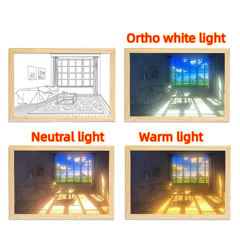 Illuminated Picture LED Decorative Light Painting Bedside Picture Style Creative Modern Simulate Sunshine Drawing Night Light Gift - Image 30