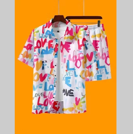 Mens Casual Loose 3D Printed Top And Pants Set - Image 3