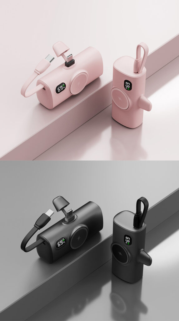 Wireless Magnetic Watch Power Bank With Built-in Cable
