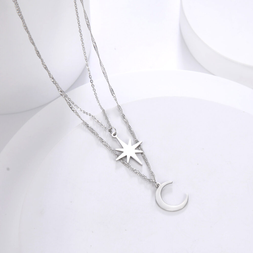 Japan-Korea Style Trendy Titanium Steel Cutout Fashionable Minimalist Clavicle Chain