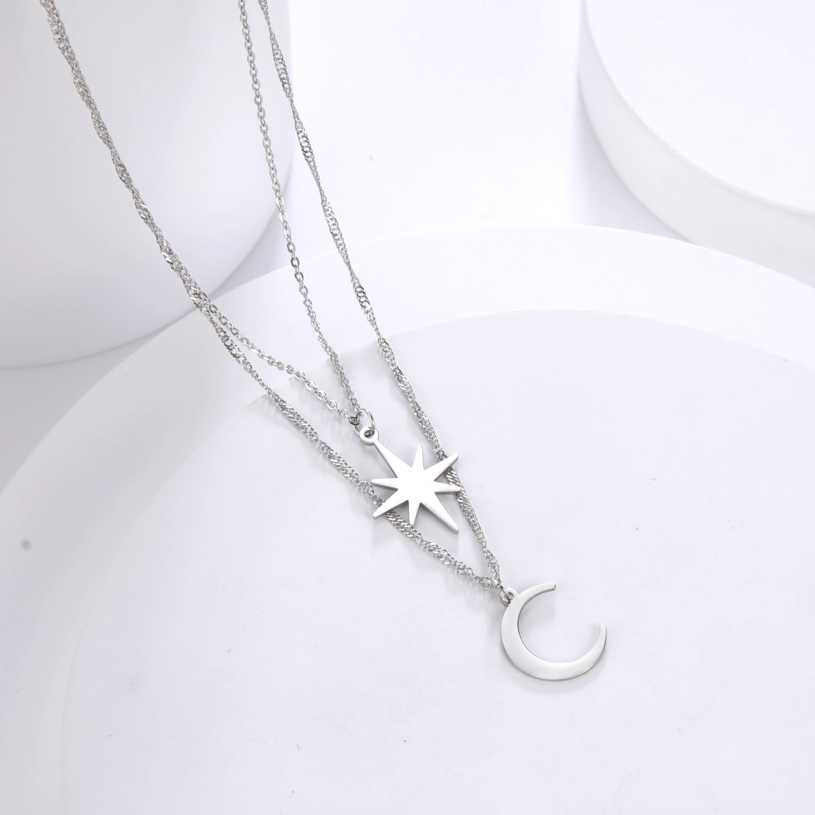Japan-Korea Style Trendy Titanium Steel Cutout Fashionable Minimalist Clavicle Chain - Image 10