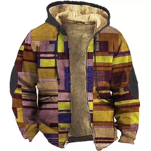 Fleece-lined Thickened Patchwork Cotton Jacket - Image 10