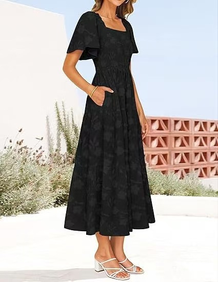 Best-selling Solid-color Off-shoulder High-waist Maxi Dress For Women - Image 14