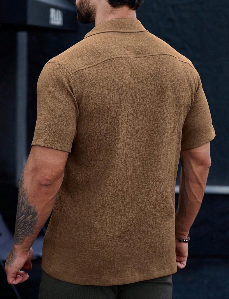 Mens Breathable Wrinkle-Resistant Versatile Semi-Formal Shirt