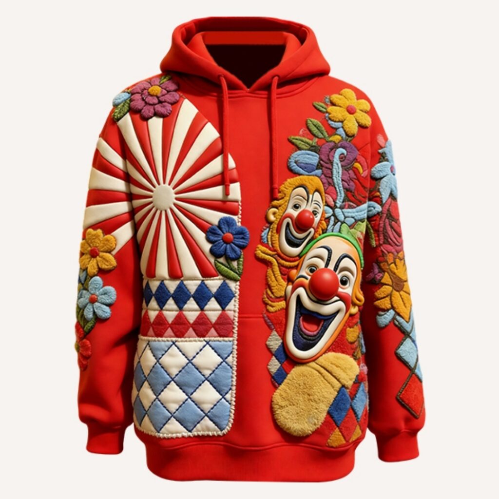 Men's Loose-Fit 3D-Printed Long-Sleeve Hoodie