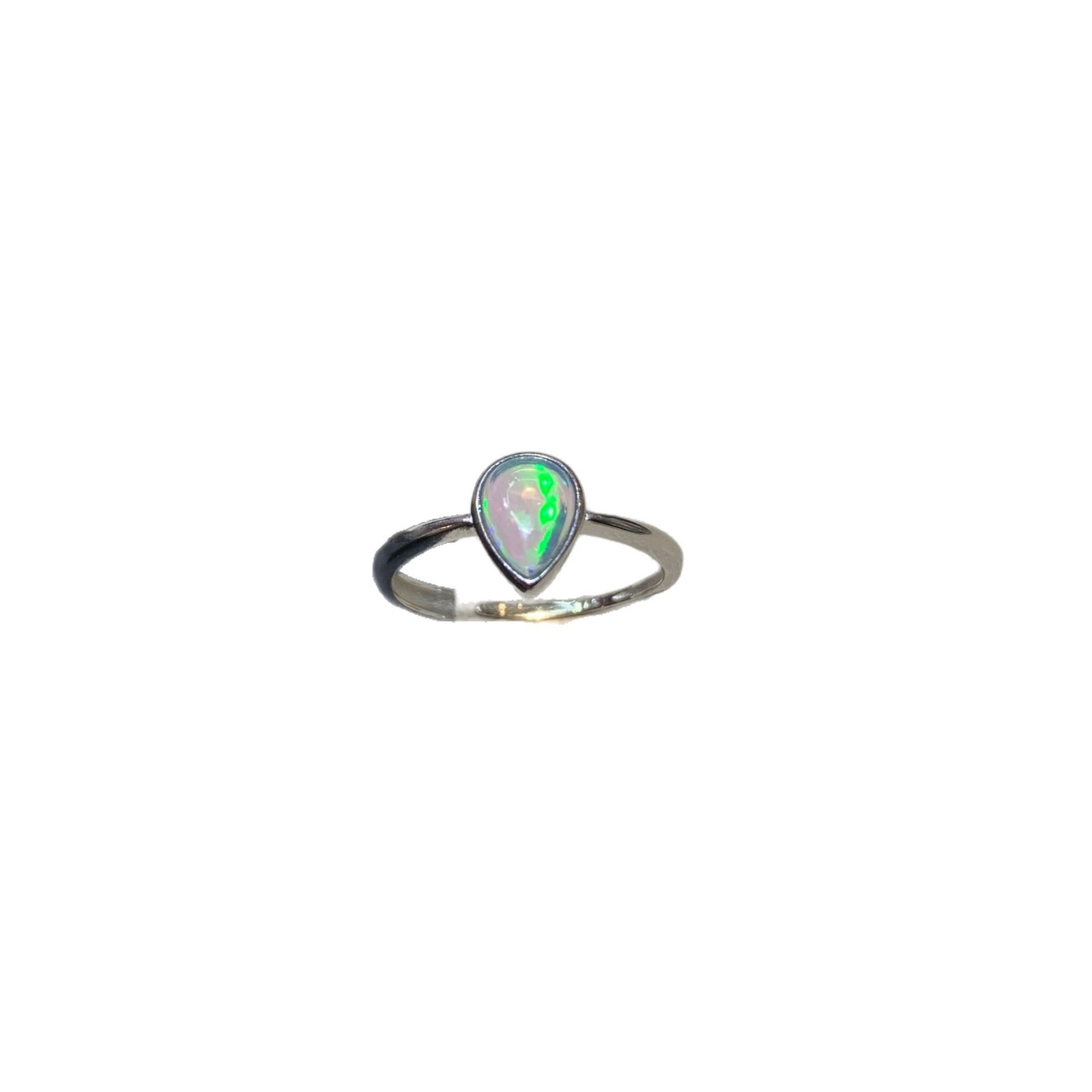 Natural Opal Ring, S925 Silver Setting, Minimalist Water-drop Shape, Opal Ring - Image 6