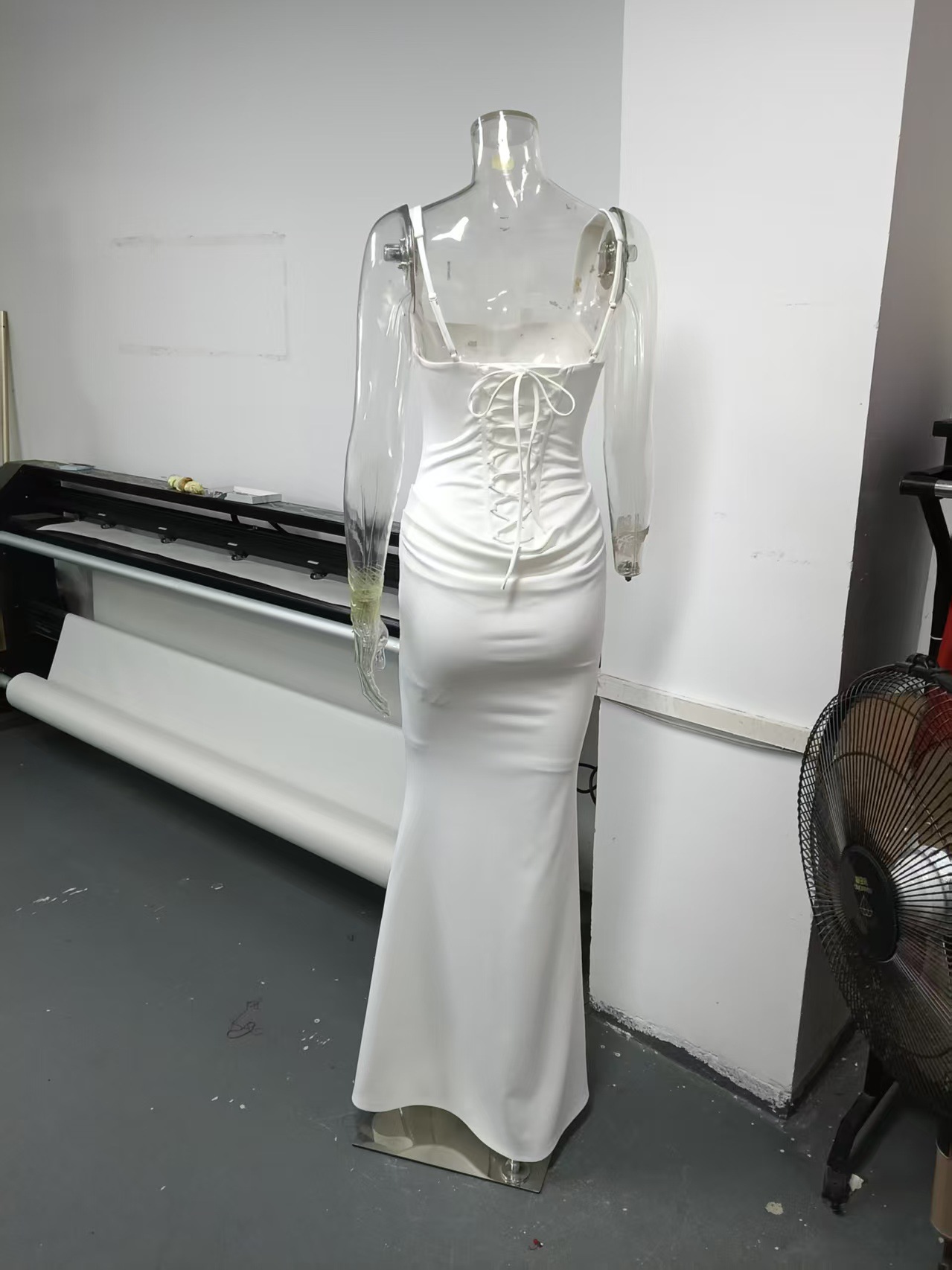 Elegant Strapless Long White Slip Dress For Women - Image 13