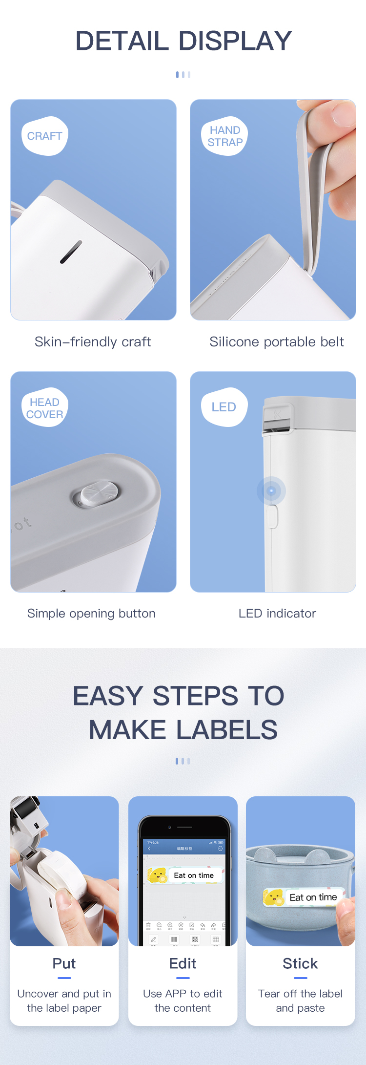 D11 Label Printer Bluetooth-compatible Household Non Drying Label Machine Fast Printing Home Use Office - Image 11