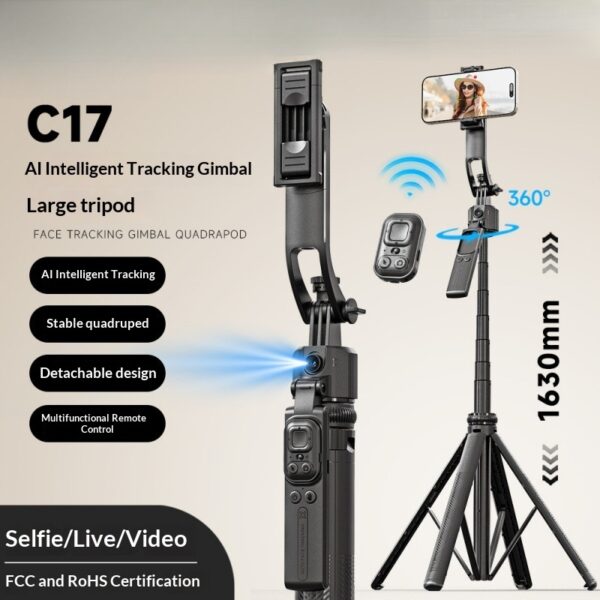C17 Smartphone Selfie Stick Smart  Stabilized Extendable Gimbal With Full Auto Mode