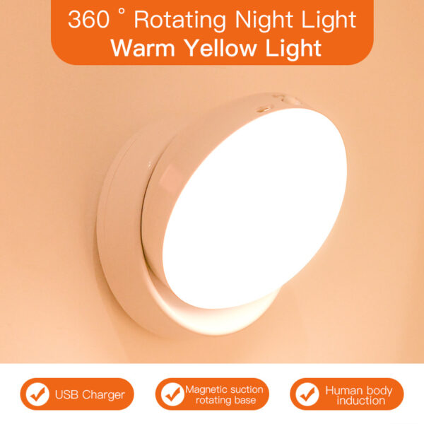 Rotating Human Body Sensor Light Corridor Garage Light Wardrobe Light Motion Sensor Night Light - Image 19