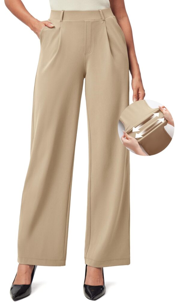 Womens High-Waisted Stretchy Work Business Casual Pants