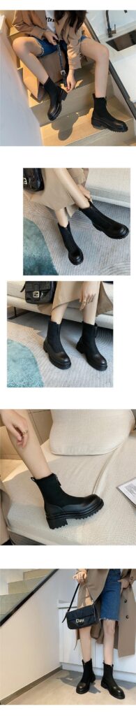 Thickened Front-Zip Ankle Boots Influencer-Style Cotton Shoes New Arrival