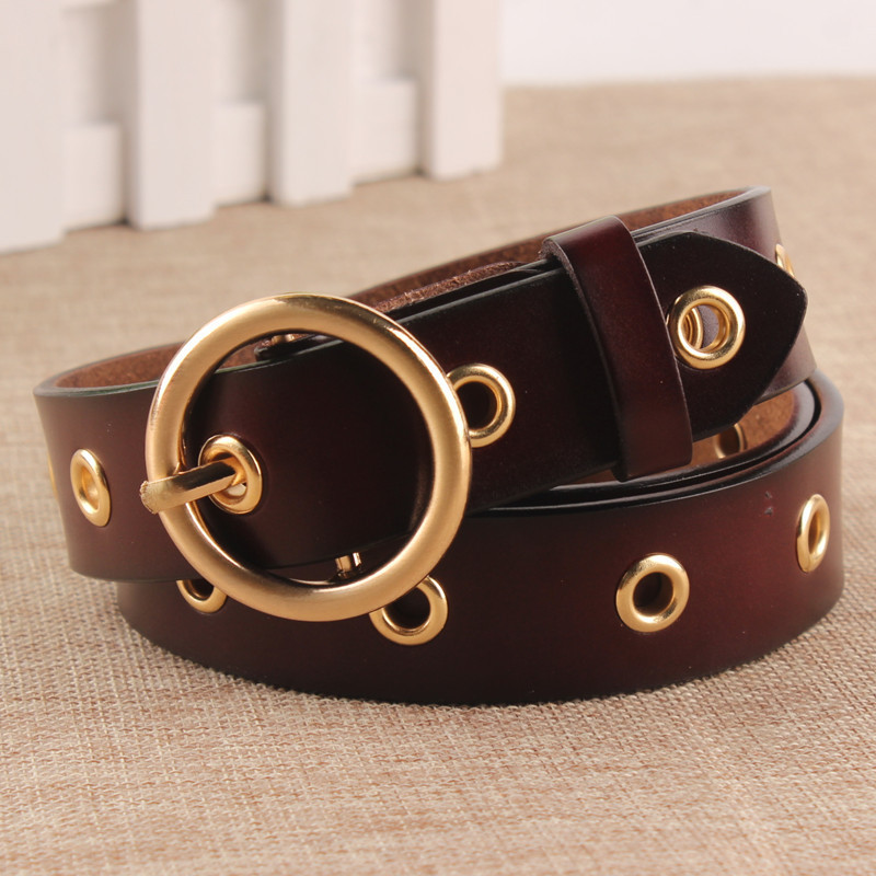 Classic Round Buckle No Hole Belt - Image 4