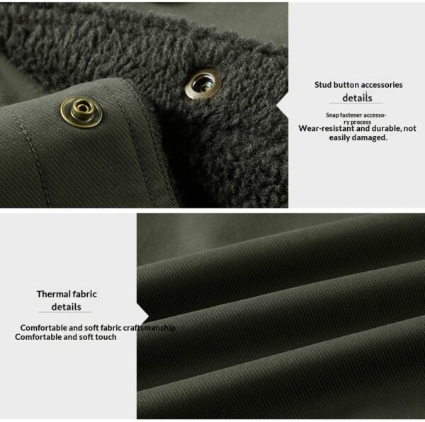 Washed Jacket For Men Fleece-lined And Thickened Lambswool Casual Style - Image 7