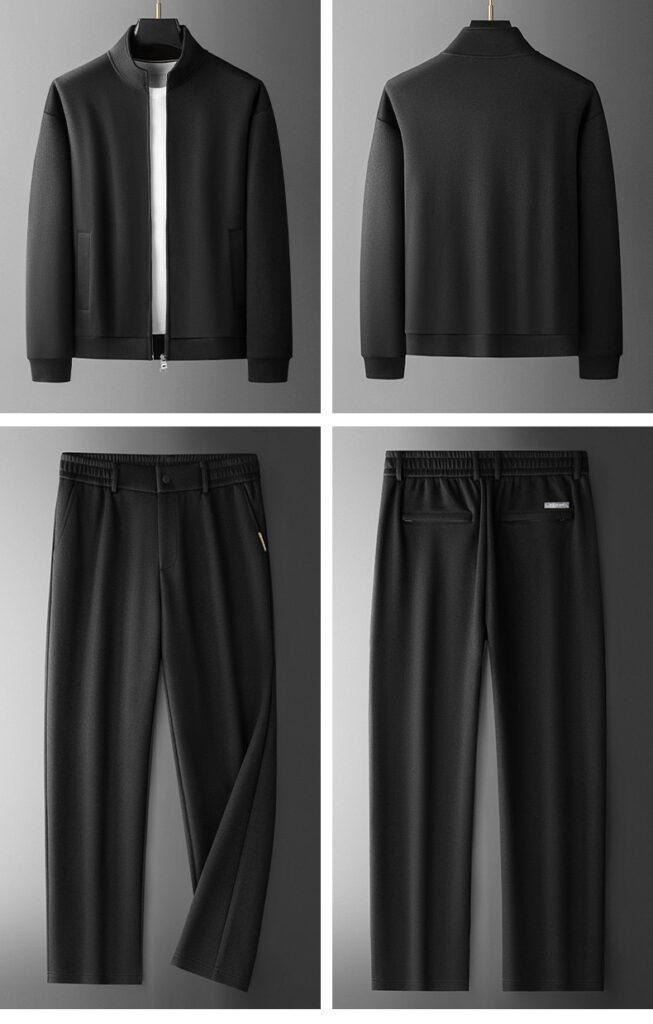 Men's Fashion Casual Stand-Collar Sweatshirt Sports Suit