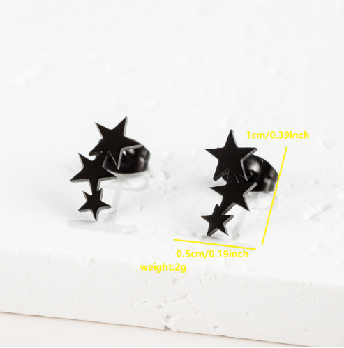 Fashionable Geometric Minimalist Star Earrings - Image 8