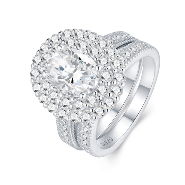 Engraved With Top-quality Moissanite, This Luxurious And Fashionable Minimalist Jewelry Set Features Exquisite Silver Accessories For Ladies. Made Of S925 Silver With Electroplated Platinum. - Image 10