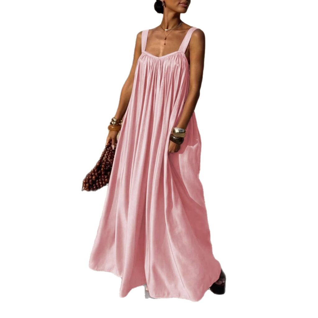 French-style Elegant Pleated Slip Dress