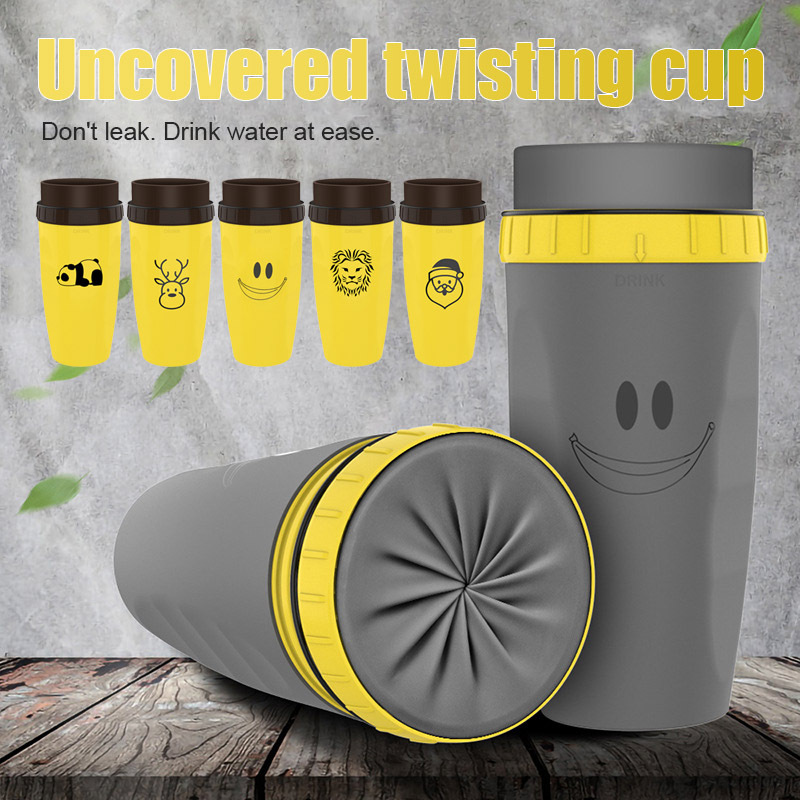 No Cover Twist Cup Travel Portable Cup Double Insulation Tumbler Straw Sippy Water Bottles Portable For Children Adults - Image 1