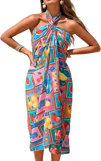 Women's Sheer Sarong High-Slit One-Size Swimsuit Cover-Up - Image 35