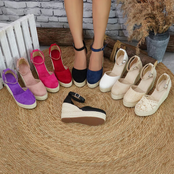 Platform Espadrille Sandals With Ankle Strap - Image 5