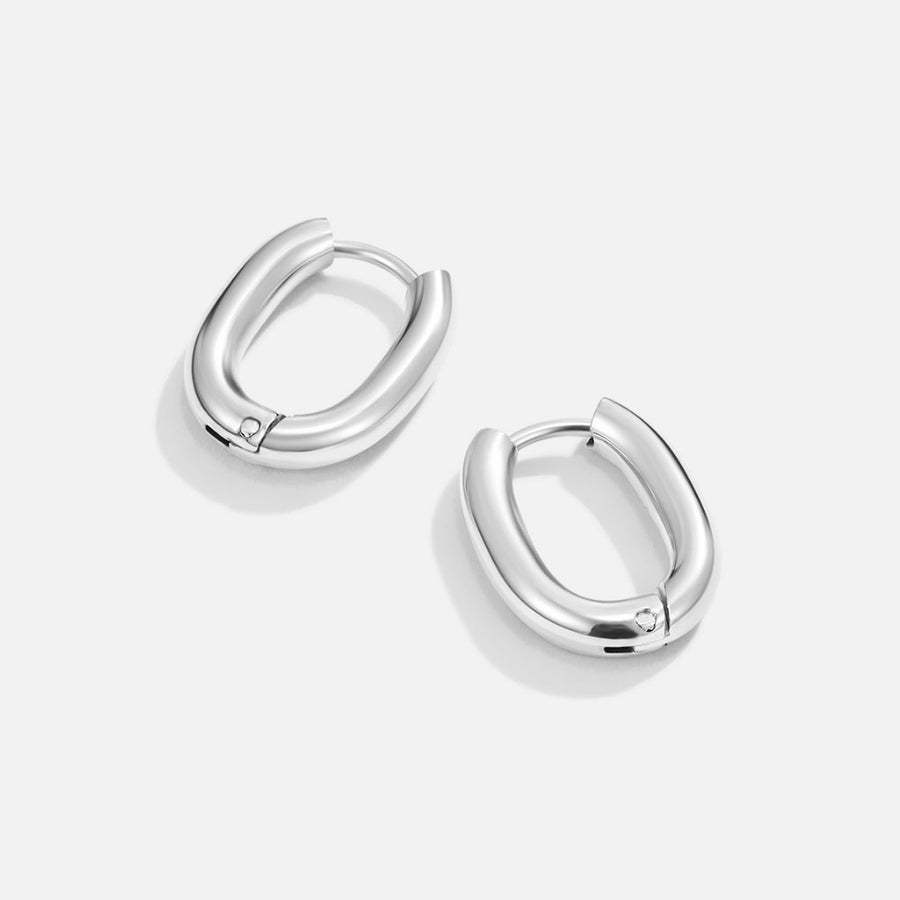 Stainless Steel 18K Gold-Plated Mini O-Ring Earrings - Image 3