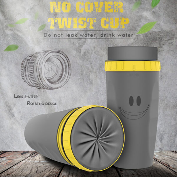 No Cover Twist Cup Travel Portable Cup Double Insulation Tumbler Straw Sippy Water Bottles Portable For Children Adults - Image 6