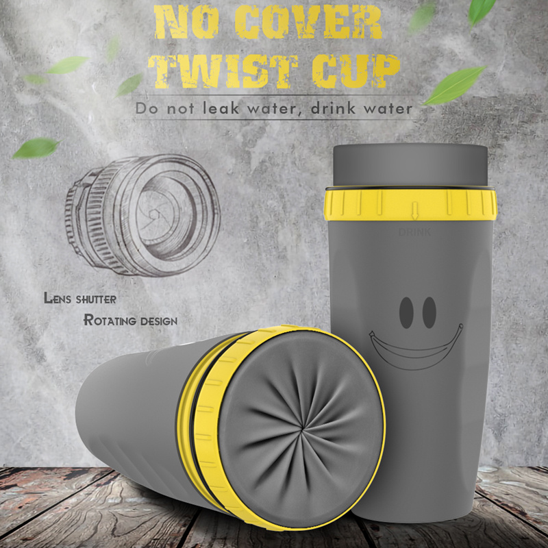 No Cover Twist Cup Travel Portable Cup Double Insulation Tumbler Straw Sippy Water Bottles Portable For Children Adults - Image 6