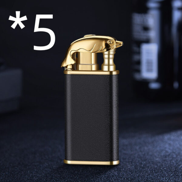 Creative Blue Flame Lighter Dolphin Dragon Tiger Double Fire Metal Winproof Lighter Inflatable Lighter - Image 22
