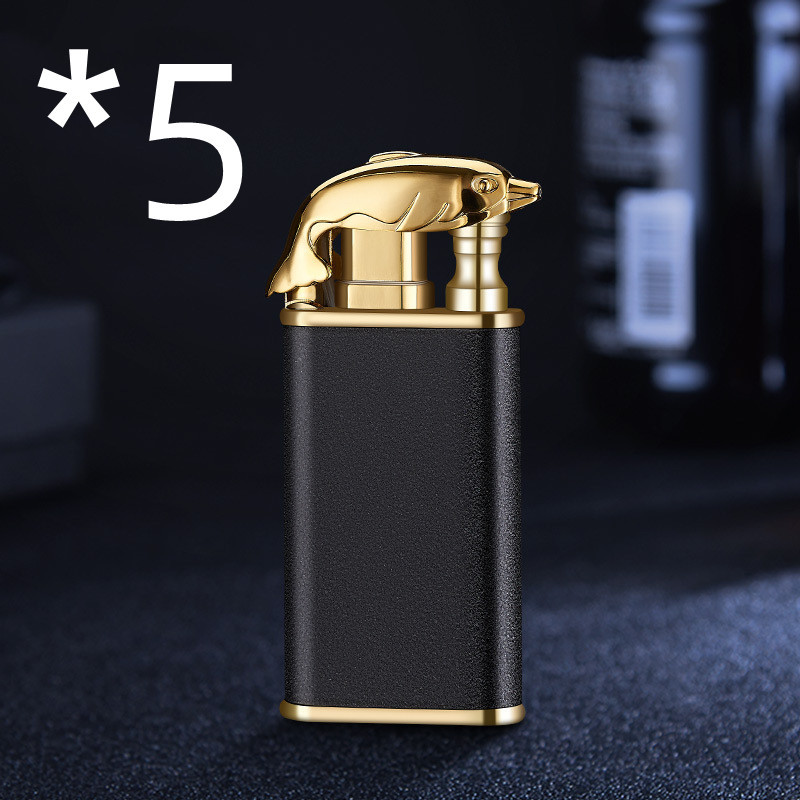 Creative Blue Flame Lighter Dolphin Dragon Tiger Double Fire Metal Winproof Lighter Inflatable Lighter - Image 22