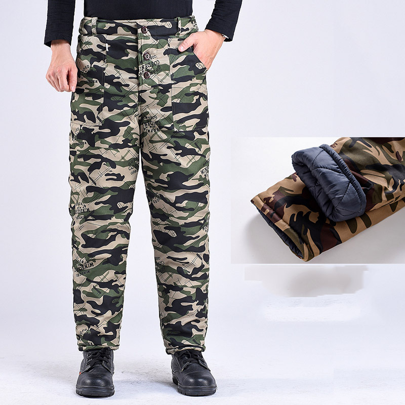 Winter Thickened Fleece Lined Camouflage Cotton Padded Jacket For Men - Image 8