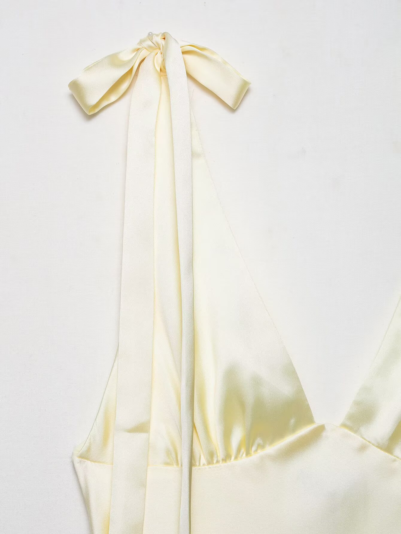 Womens Bow-Decorated Satin-Feel Dress - Image 11