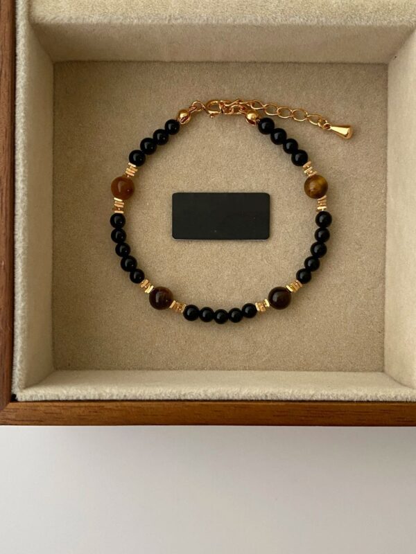 Tiger Eye Stone Blue Pattern Natural Freshwater Pearl Bracelet