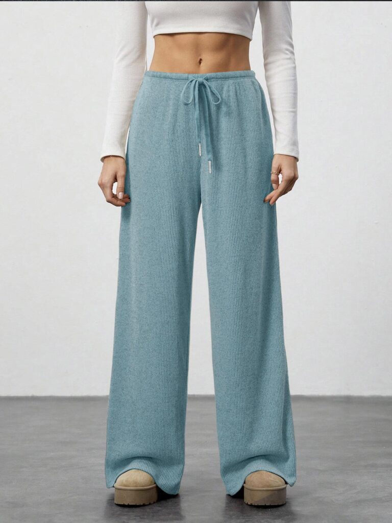 Women's Solid-color Casual Straight-leg Pants